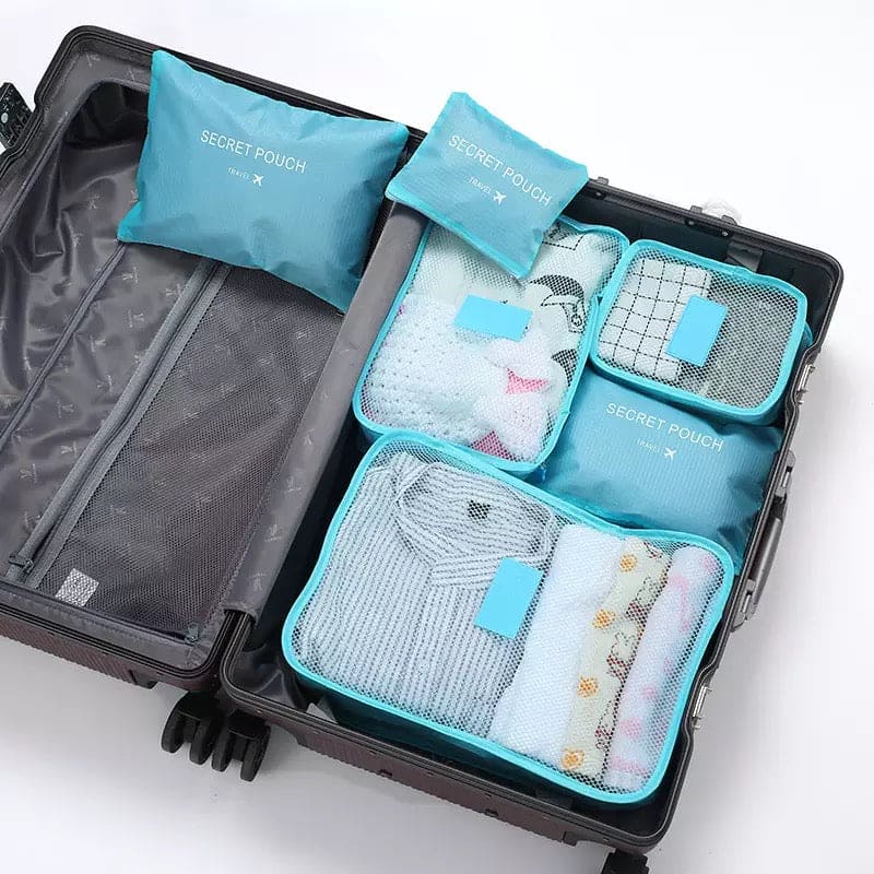 6 Pcs Travel Storage Bag, Clothes Tidy Organizer, Wardrobe Suitcase Pouch Travel Organizer, Shoe Packing Cube Bag, Secret Pouch Bag 6 Pcs Travel Storage Bag, Clothes Tidy Organizer, Wardrobe Suitcase Pouch Travel Organizer, Shoe Packing Cube Bag, Secret Pouch Bag